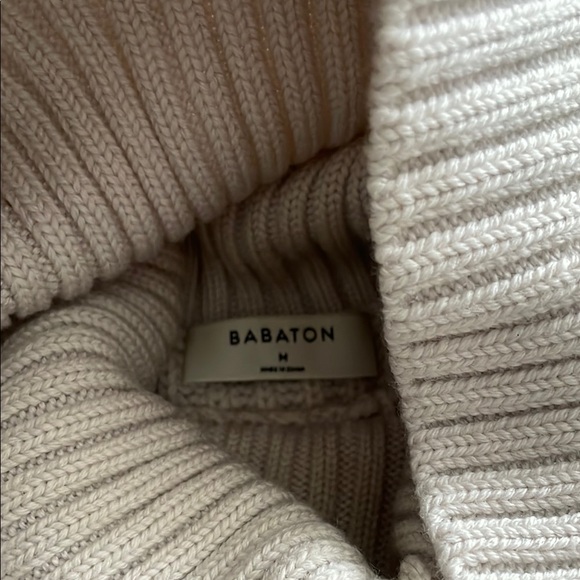Cream Ribbed Turtleneck Sweater - Picture 2 of 2